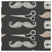Mustache Pattern-Friseursalon nach Garten Stoff (Nahaufnahme)