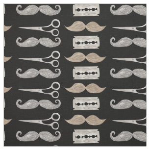 Mustache Pattern-Friseursalon nach Garten Stoff