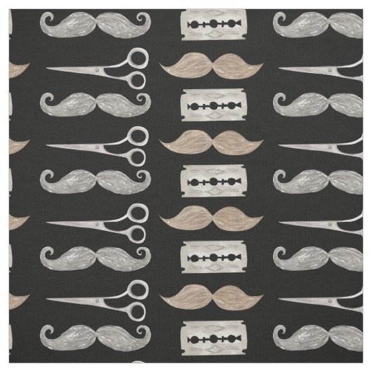 Mustache Pattern-Friseursalon nach Garten Stoff (Muster)