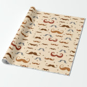 Mustache Pattern Geschenkpapier (Ungerollt)