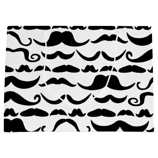 Mustache Pattern Große Geschenktüte (Vorderseite)