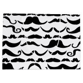 Mustache Pattern Große Geschenktüte (Rückseite)