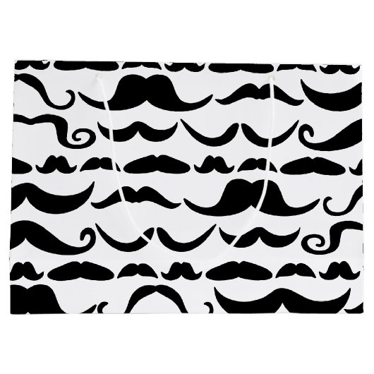 Mustache Pattern Große Geschenktüte (Rückseite)