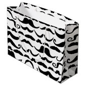 Mustache Pattern Große Geschenktüte (Rückseite Schrägansicht)