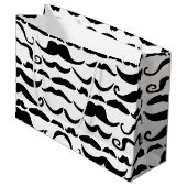 Mustache Pattern Große Geschenktüte (Vorderseite Schrägansicht)