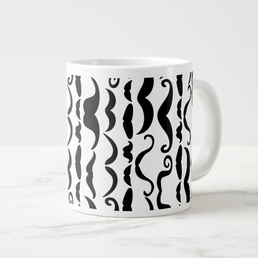 Mustache Pattern Jumbo-Tasse (Vorderseite Rechts)