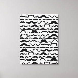 Mustache Pattern Leinwanddruck