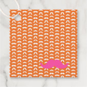 Mustache Pattern Preppy Orange Pink farbenfroher S Geschenkanhänger (Vorderseite)