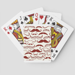 Mustache pattern, retro style 3 spielkarten