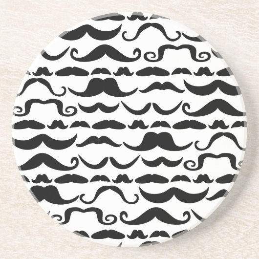 Mustache Pattern Sandstein Untersetzer (Vorne)
