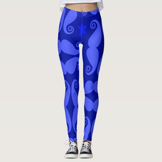 Mustache Pattern Workout Yoga-Leggings Leggings (Vorderseite)