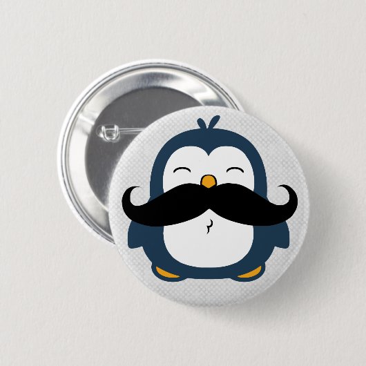 Mustache Penguin Button (Vorne & Hinten)
