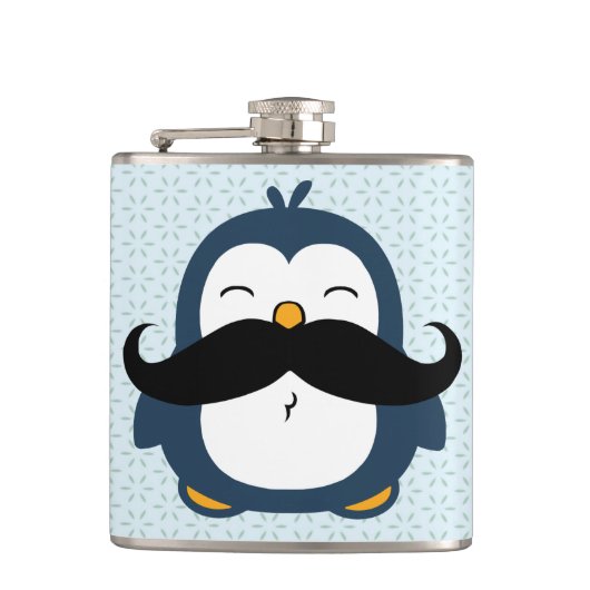 Mustache Penguin Flachmann (Vorderseite)