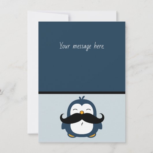 Mustache Penguin Happy Mother Day Card (Rückseite)