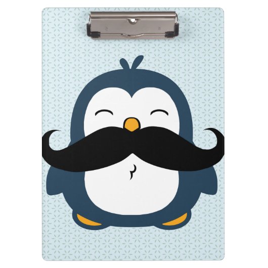 Mustache Penguin Klemmbrett (Vorderseite)