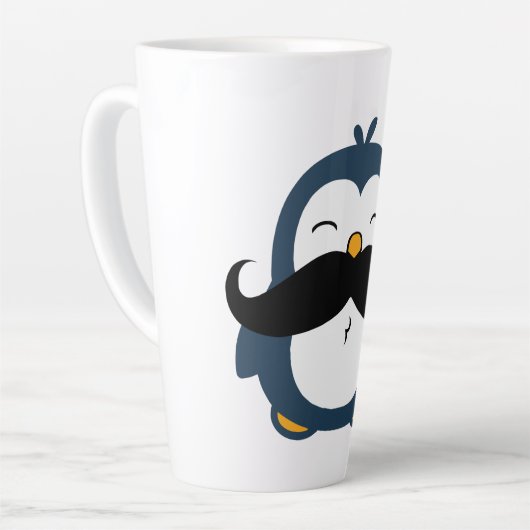 Mustache Penguin Milchtasse (Linke Ecke)