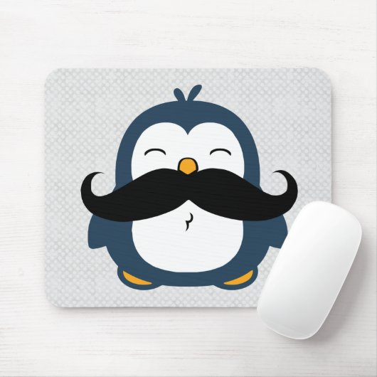 Mustache Penguin Mousepad (Mit Mouse)
