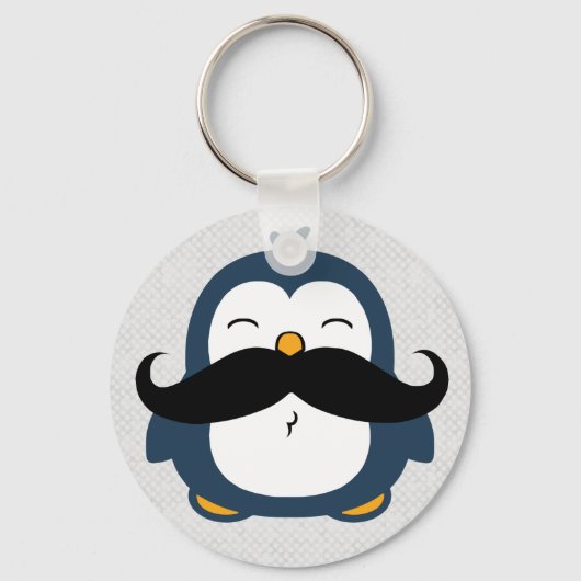 Mustache Penguin Schlüsselanhänger (Vorderseite)