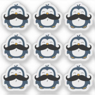 Mustache Penguin Set Contut Cut Aufkleber