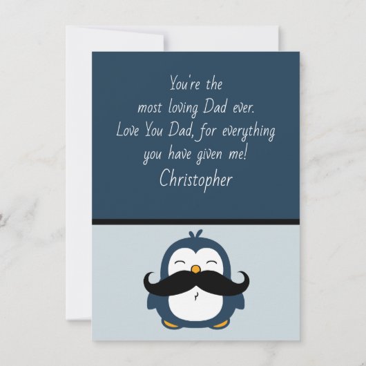Mustache Penguin Vatertag | Blau (Rückseite)