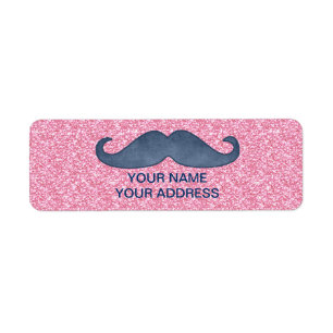 MUSTACHE PINK GLITZER FOTO