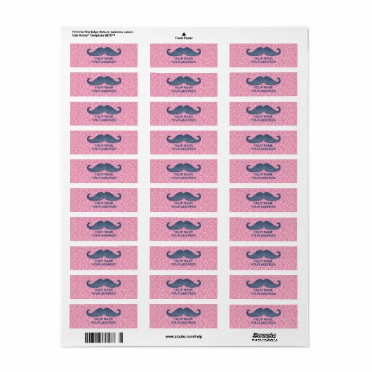 MUSTACHE PINK GLITZER FOTO (Vorne)