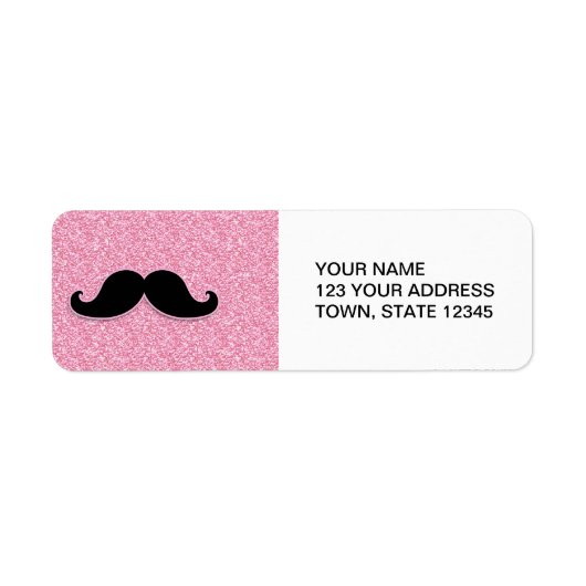 MUSTACHE-PINK-GLITZER MIT MUSTACHSCHWARZ (Vorne)
