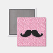 MUSTACHE-PINK-GLITZER MIT MUSTACHSCHWARZ MAGNET (Vorderseite/Rückseite)