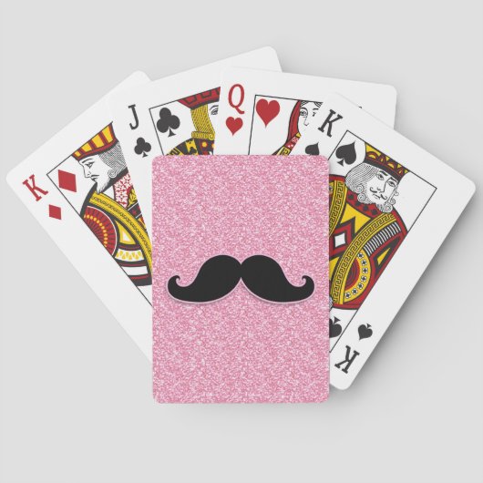 MUSTACHE-PINK-GLITZER MIT MUSTACHSCHWARZ SPIELKARTEN (Rückseite)