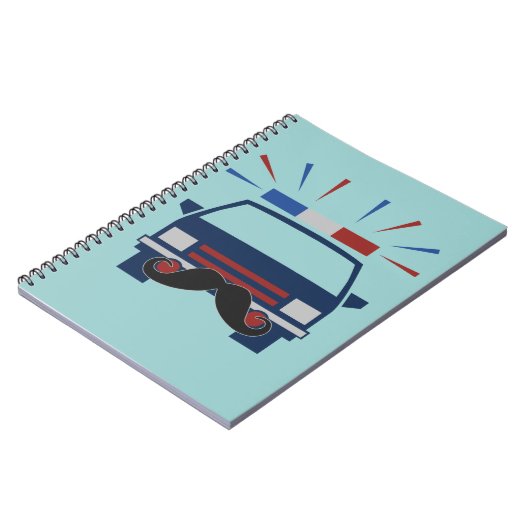 Mustache Police Custom Color Notebook Notizblock (Linke Seite)