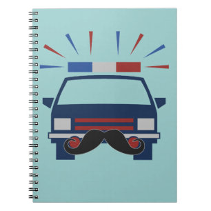 Mustache Police Custom Color Notebook Notizblock