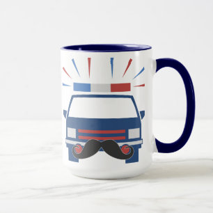 Mustache Police Tasse - wählen Sie Stil & Farbe