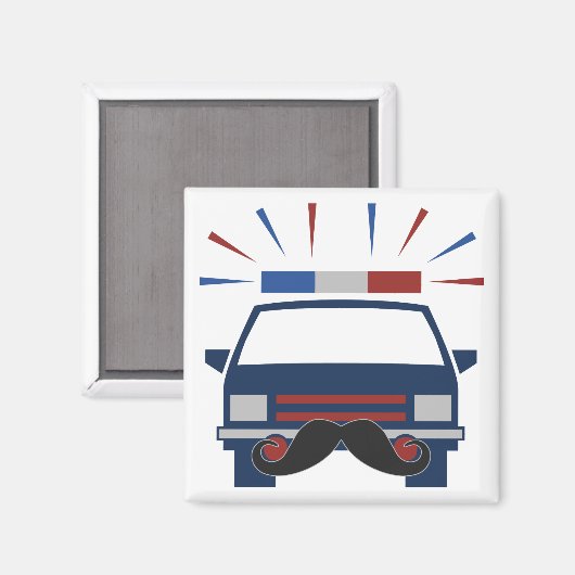 Mustache-Polizeimagnet Magnet (Vorderseite/Rückseite)