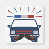 Mustache-Polizeimagnet Magnet (Vorne)