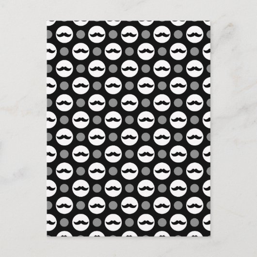 Mustache Polka Dots Postkarte (Vorderseite)