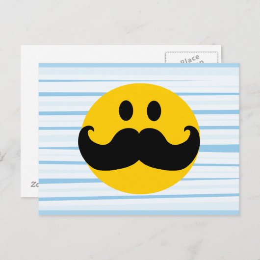 Mustache Postkarte (Vorne/Hinten)
