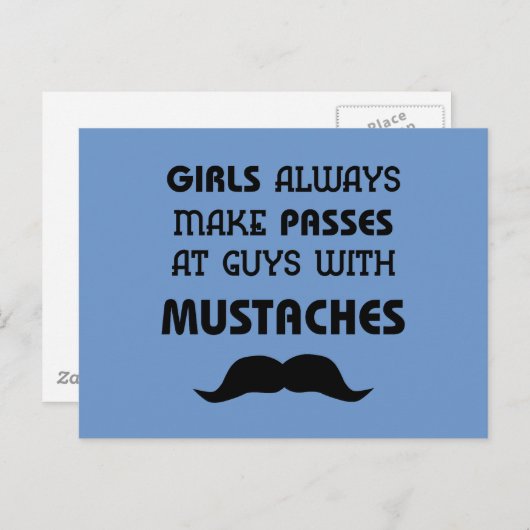 Mustache Postkarte (Vorne/Hinten)