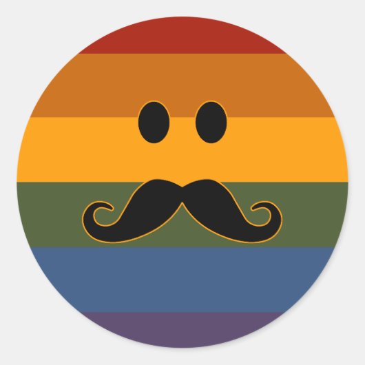 Mustache Pride benutzerdefinierte Aufkleber (Vorderseite)