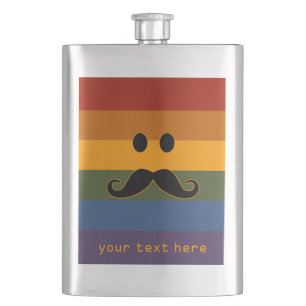 Mustache Pride benutzerdefinierte Flasche Flachmann