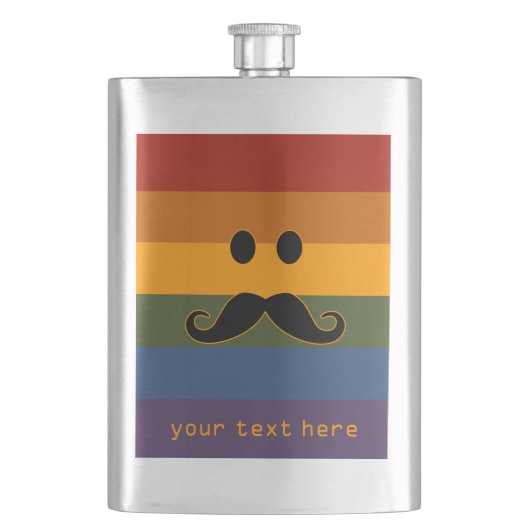 Mustache Pride benutzerdefinierte Flasche Flachmann (Vorderseite)