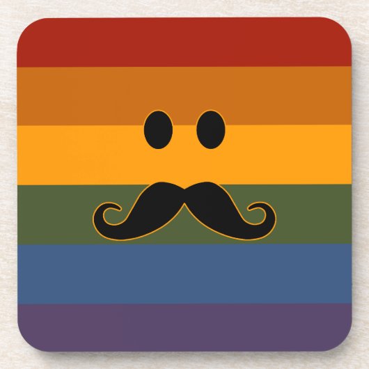 Mustache Pride benutzerdefinierte Untersetzer (Vorderseite)