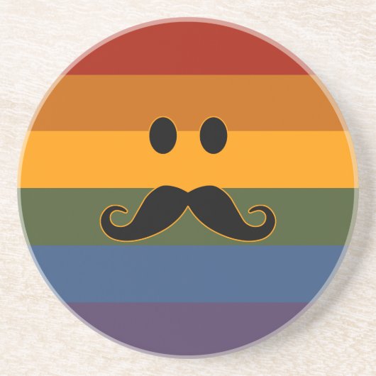 Mustache Pride benutzerdefinierter Untersetzer (Vorne)