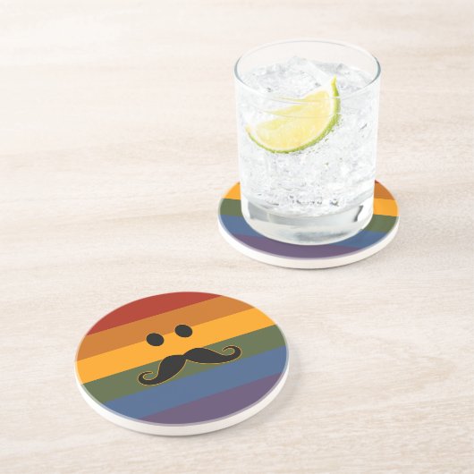 Mustache Pride benutzerdefinierter Untersetzer (Seite)