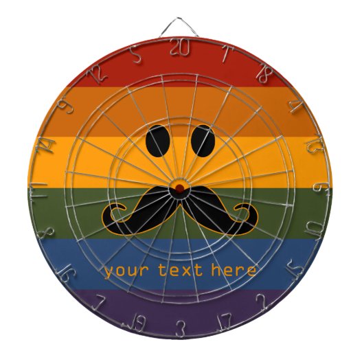 Mustache Pride benutzerdefiniertes Dartboard Dartscheibe (vorne)