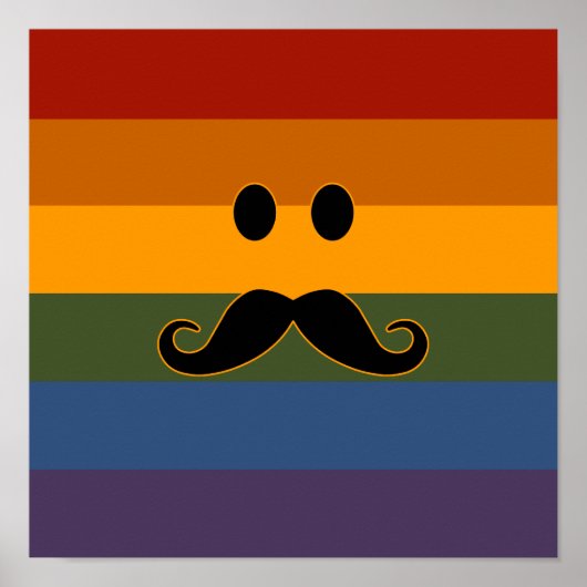 Mustache Pride benutzerdefiniertes Poster (Vorne)