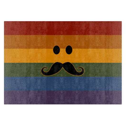 Mustache Pride Schneidebrett (Vorderseite)