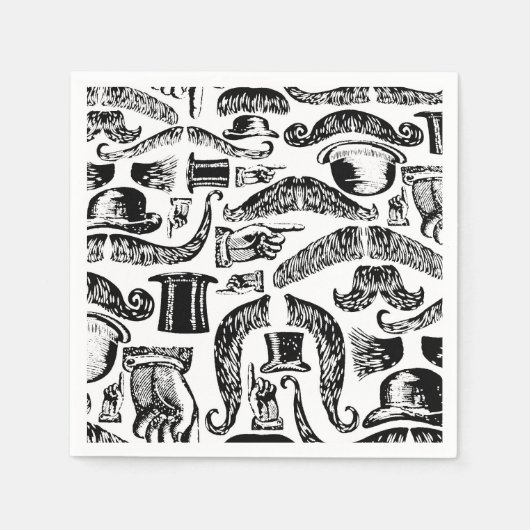 Mustache Print Napkins Serviette (Vorderseite)