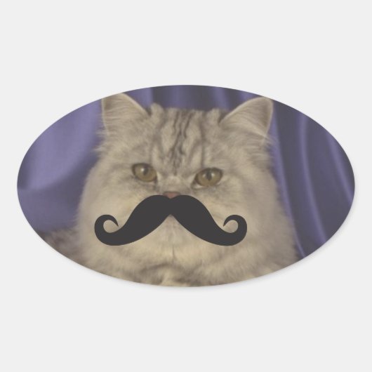 Mustache Qpc-Vorlage Ovaler Aufkleber (Vorderseite)