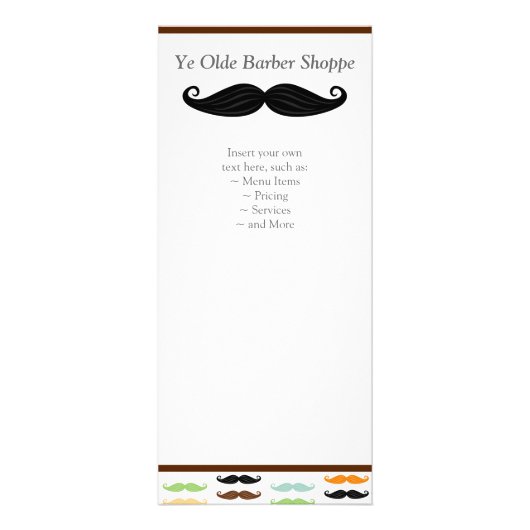 Mustache Rack Card Werbekarte (Vorne)