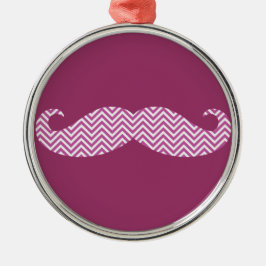 Mustache Radiant Orchid Lila Zickzack Muster Fun Silbernes Ornament
